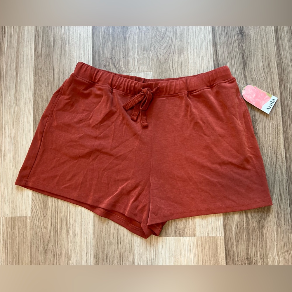 NWT Arula Burnt Henna Lounge Shorts, Size B, 2X, Red Orange, Soft, Cozy